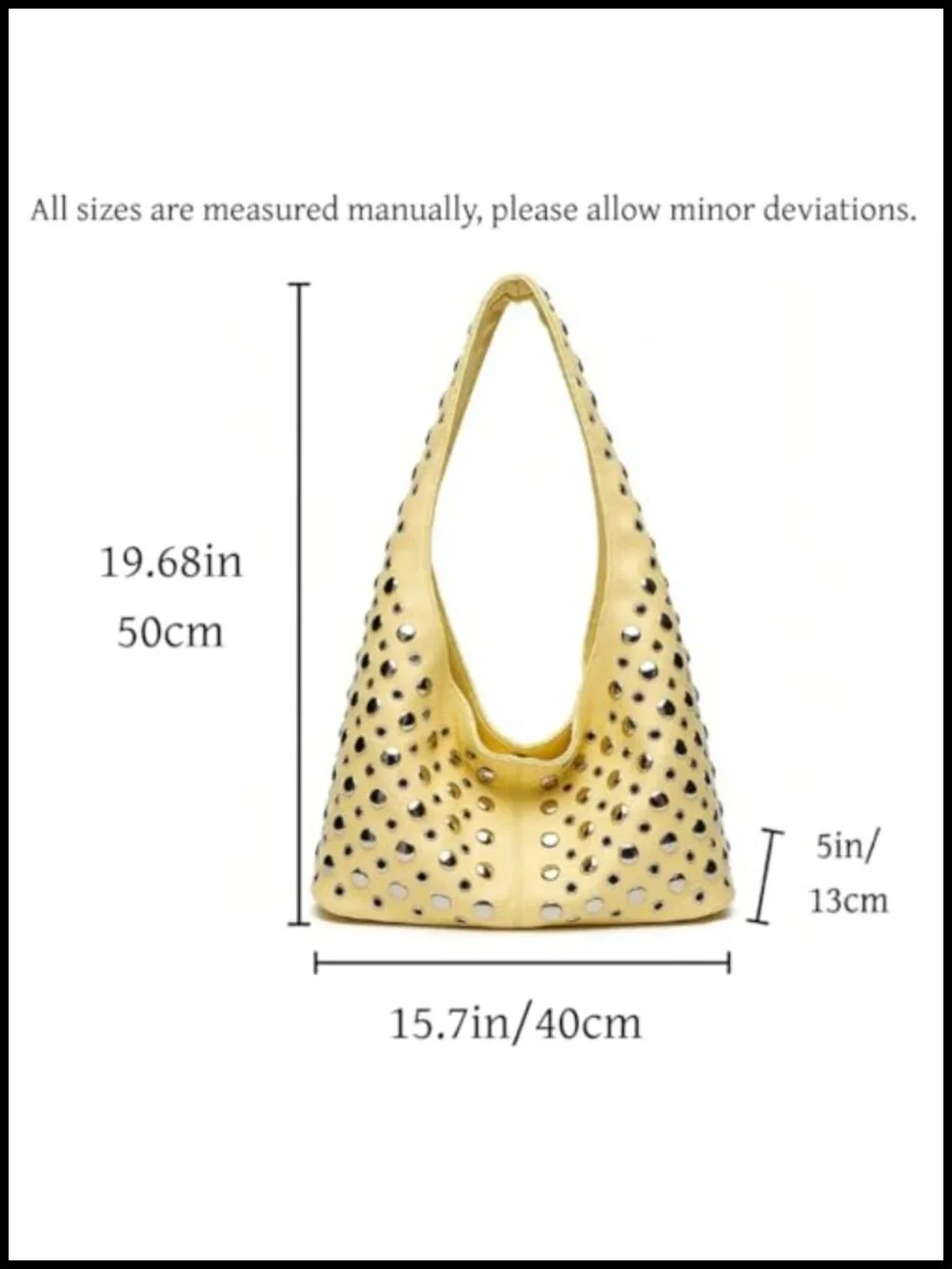 Women Punk Handbag Y2K Shoulder Purse Studded Soft PU Leather Tote Top Handle